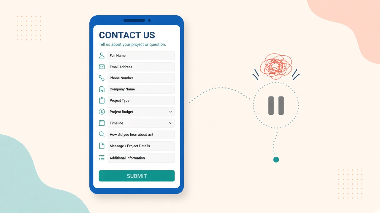 Long mobile contact form causing friction and hesitation